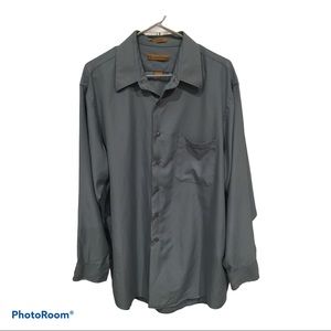 Milano Uomo blue button up shirt size 34/35 17 1/2